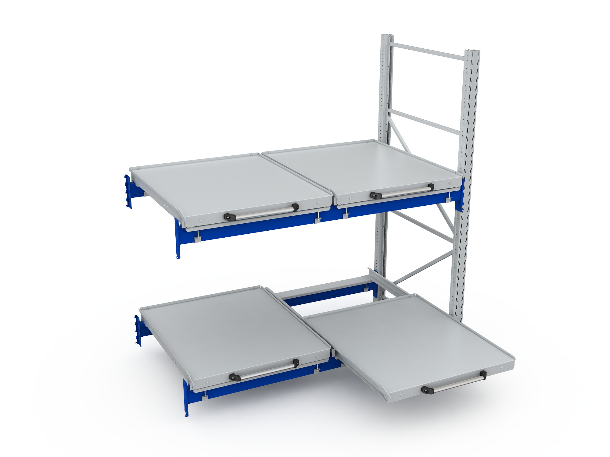 ER-00027256 Стеллаж с выкатными платформами S-HEAVY 500 (2 яруса хранения)