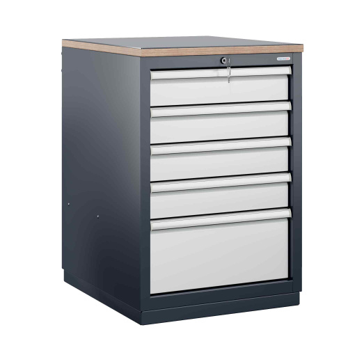 FBK G5.3 Тумба инструментальная с 5-ю выдвижными ящиками, накладка на столешницу сталь 3 мм